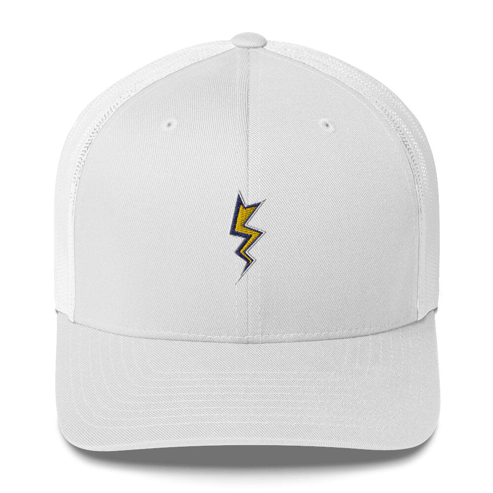 White Dubsnatch Fam Lightning Trucker Cap Front