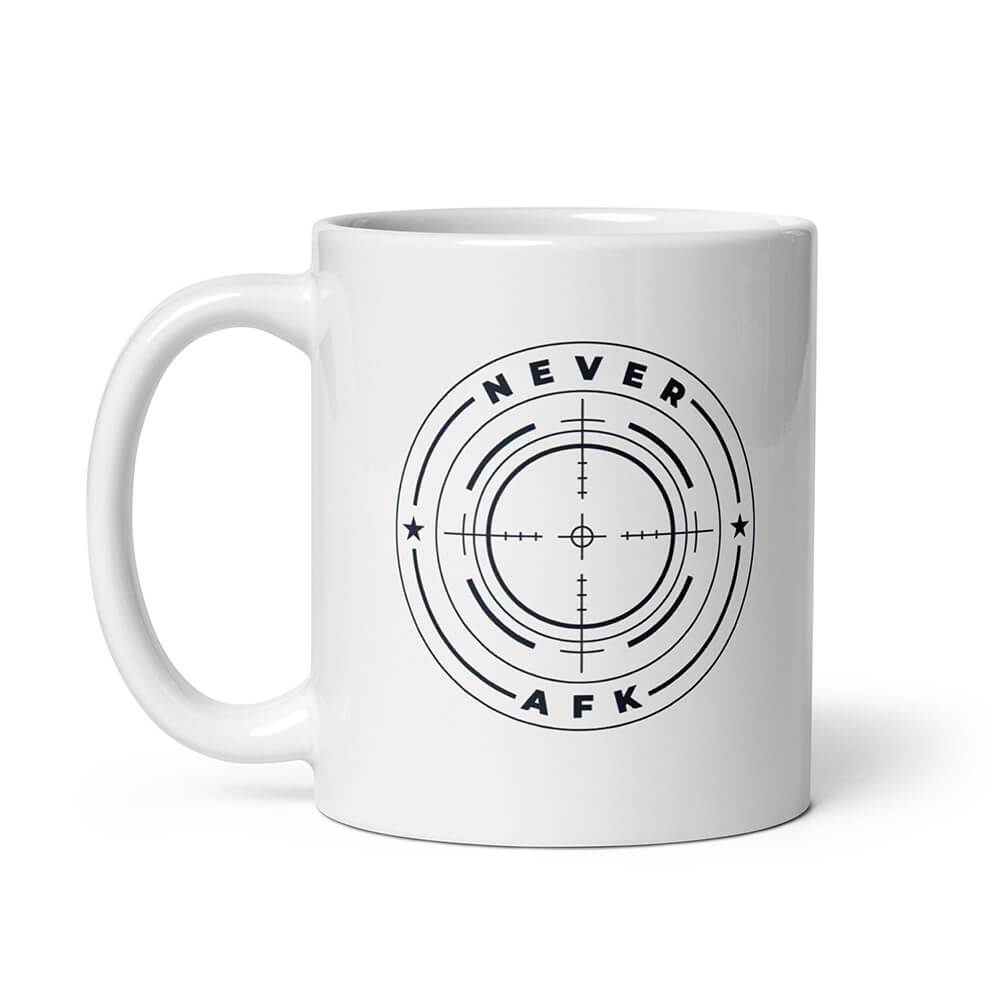 White FPS Gamer AFK Fact Mug Shooter Target Left 11oz