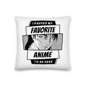 White Funny Anime Addict Quote Throw Pillow Pissed Man 18*18"