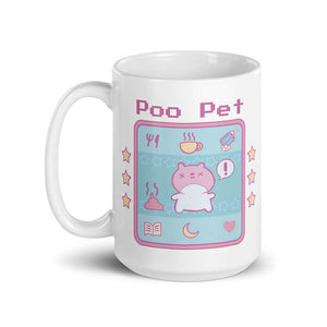 White Funny Pet Poo Alert Mug Cartoon Art Left 15oz