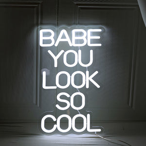 White Glowing Cool Babe Neon Sign LED Light