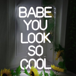 White Glowing Cool Babe Neon Sign LED Light Picture