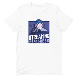 White Happy Blue Hair Game Streamer Shirt Live Broadcast