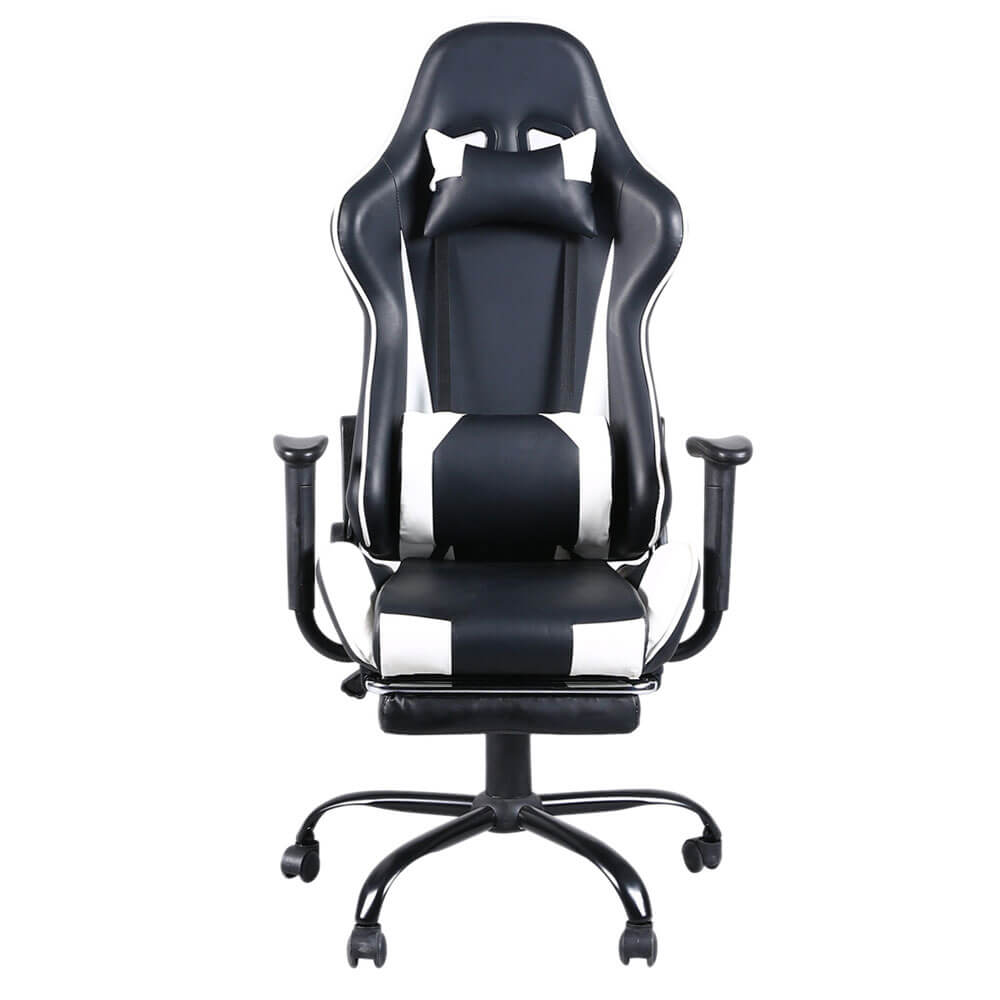 High Back Racing Gaming Chair Footrest Reclining Backrest - Dubsnatch