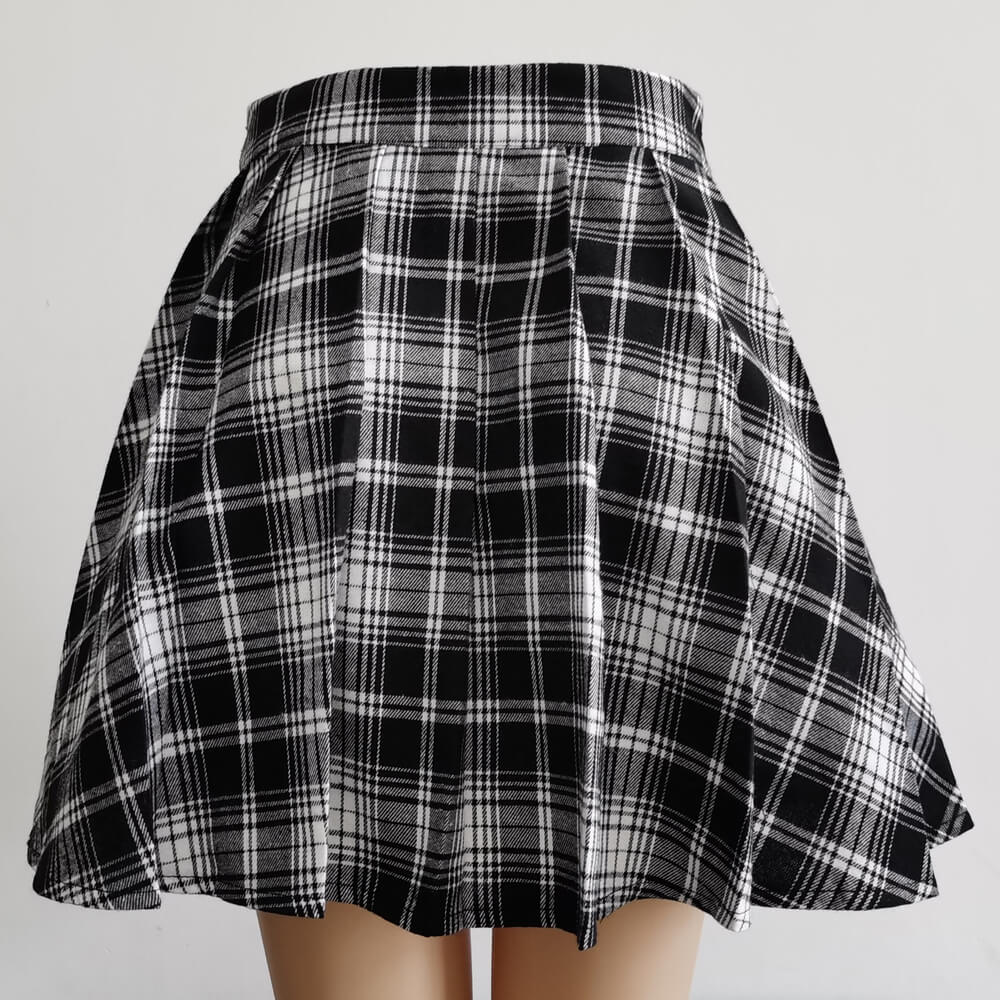 High-Waist Punk Asymmetric Cutout Pleated Skirt Punk - Dubsnatch