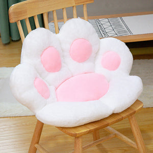 White Lovely Pastel Cat Paw Backrest Cushion Picture