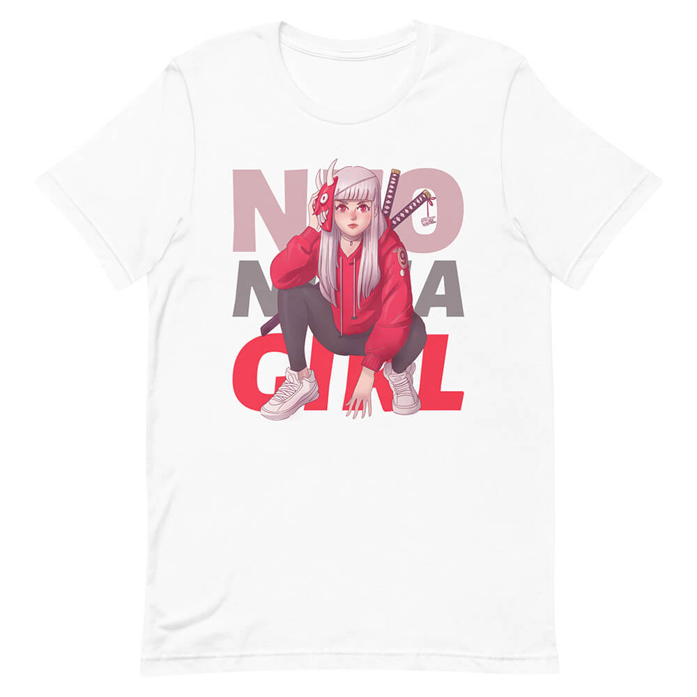 White Neo Ninja Girl Shirt Urban Modern Shinobi