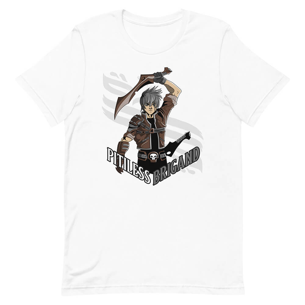 White Pitiless Brigand Party Villain Shirt Sword Specialization