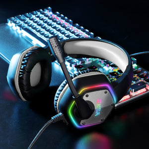 White 7.1 Surround Sound Headset Mic Noise Canceling RGB USB Picture