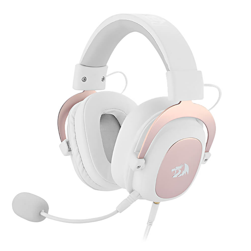 White 7.1 Surround-Sound Headset Noise-Canceling Microphone