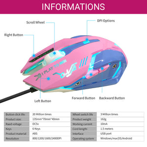 Wired Game Mouse Optical 2400 DPI Backlight Informations