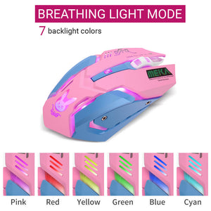 Wireless Game Mouse Optical 2400 DPI Backlight Breathing Lights