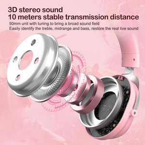 Wireless Kitty Headset Microphone 3D Stereo Sound RGB