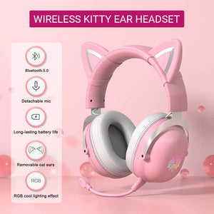 Wireless Kitty Headset Microphone Stereo RGB Features