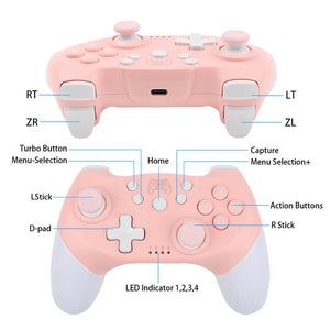 Wireless Modern Multi-Color Controller Vibration Switch PC Buttons