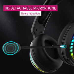 5.8Ghz Wireless Modern RGB Headset Detachable Microphone Noise Reduction