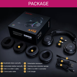 5.8Ghz Wireless Modern RGB Headset Microphone Noise Reduction Package
