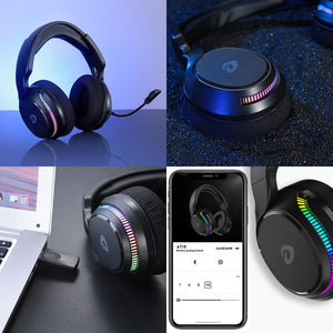 5.8Ghz Wireless Modern RGB Headset Microphone Noise Reduction Pictures