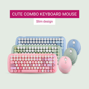 2.4Ghz Wireless Pretty Candy Combo Keyboard Mouse Compact Slim Design