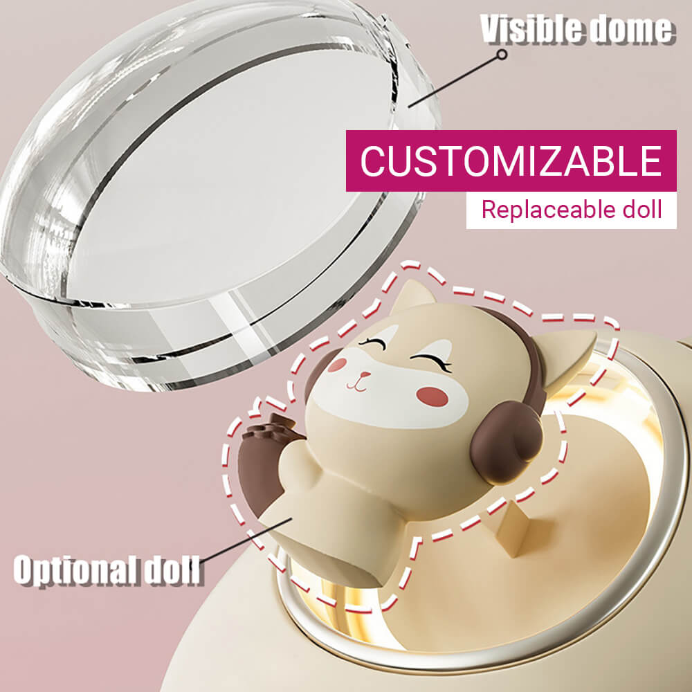 Wireless Space Capsule Music Fox Headphones RGB Customizable Doll