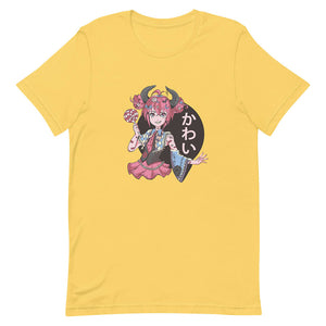 Yellow Cute Pastel Goth Lolipop Demon Shirt Devil Horn