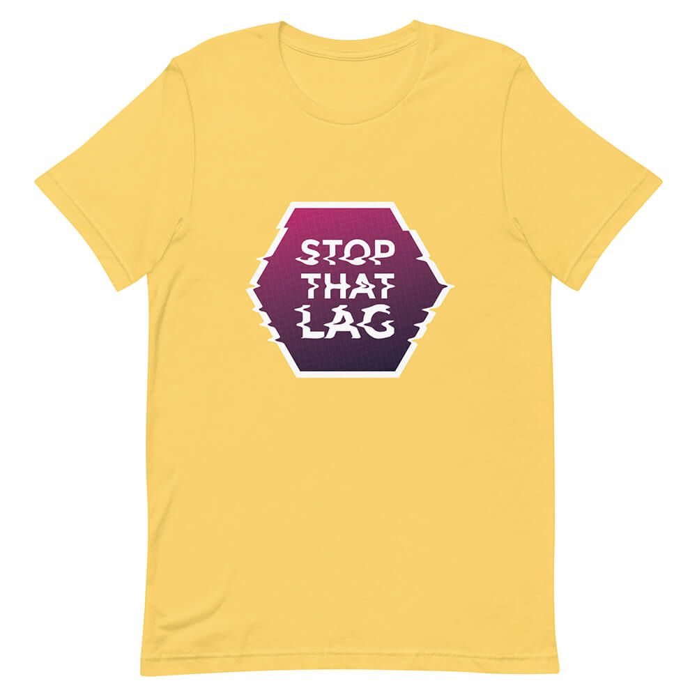 Yellow Funny Bad Sport Gamer Shirt Glitch Lag Connection