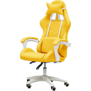 Yellow Pastel Macaron Gaming Chair Reclining Back Seat