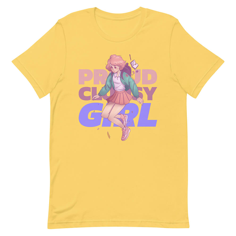 Yellow Proud Clumsy Girl Shirt Urban Modern Lass