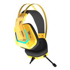 Yellow RGB 7.1 Surround Sound Mecha Headset Microphone USB