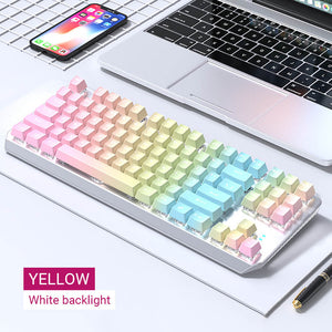Yellow Slim Gradient Mechanical Keyboard White Backlight Hot-Swap